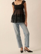 N 12540 Sheer Sleeves Dress ͸������ȹ ����ѷ�羳ŷ��
