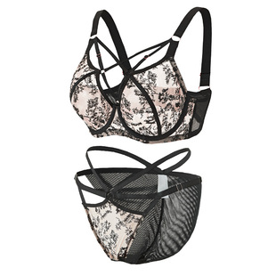 Cross-Border Plus Size Underwear Women's Suit Big Breasts Appear Smaller Anti-Sagging Push-Up Mesh Large Cup Fat mm Bra Wholesale