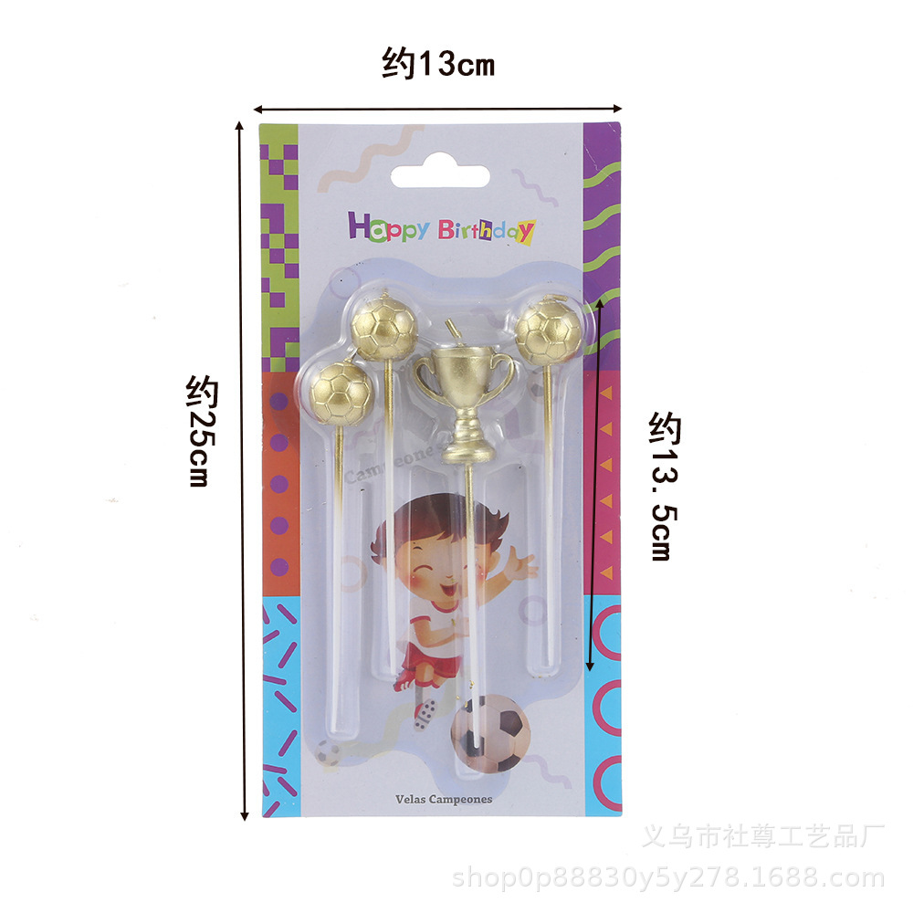 Vela de la Copa del Mundo transfronteriza Plugin Dibujos animados fiesta creativa celebración niño fútbol deporte tema vela de cumpleaños