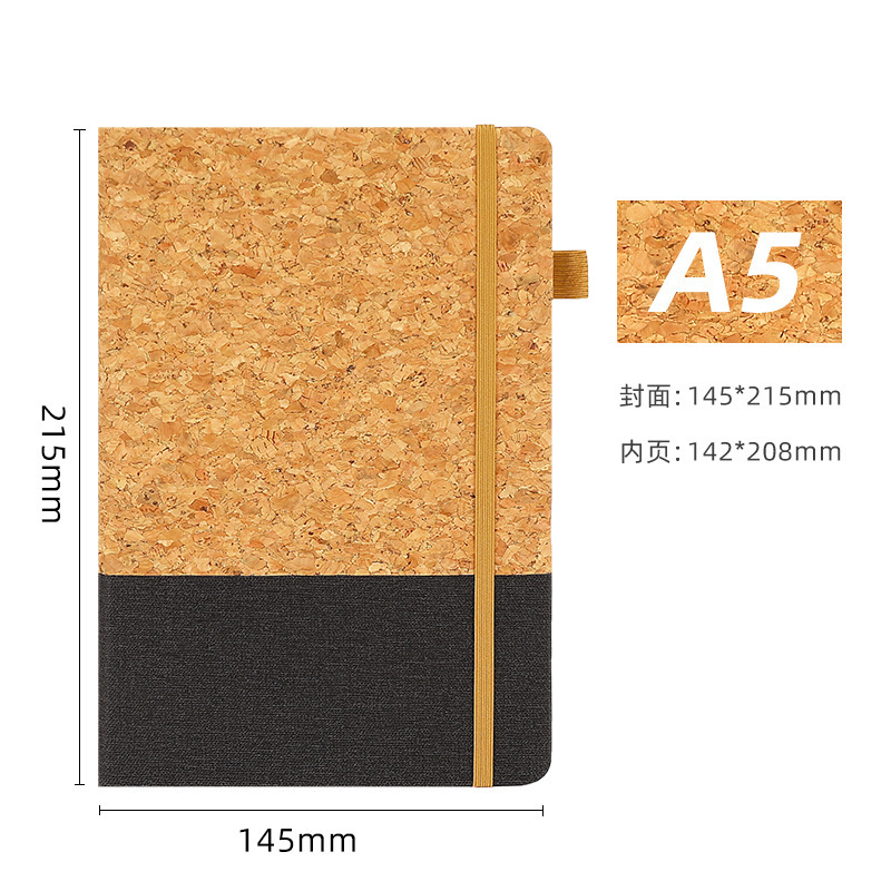 Protección del medio ambiente corcho de paja de corcho conjunto de cuaderno de tarjetas puede imprimir logotipo de la empresa pequeña producción de lotes al por mayor cuaderno de tarjetas