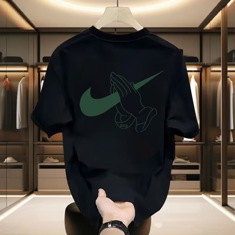 Summer extra large size 50.00 kg-150.00 kg wearable fat guy fat brother plus large size cotton short sleeve men's loose-fit T-shirt