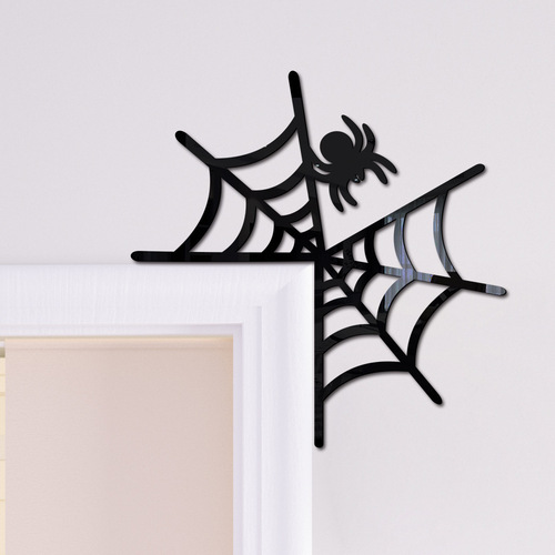 JM1103 cross-border Halloween new 3D three-dimensional spider web acrylic mirror sticker home switch decorative wall sticker
