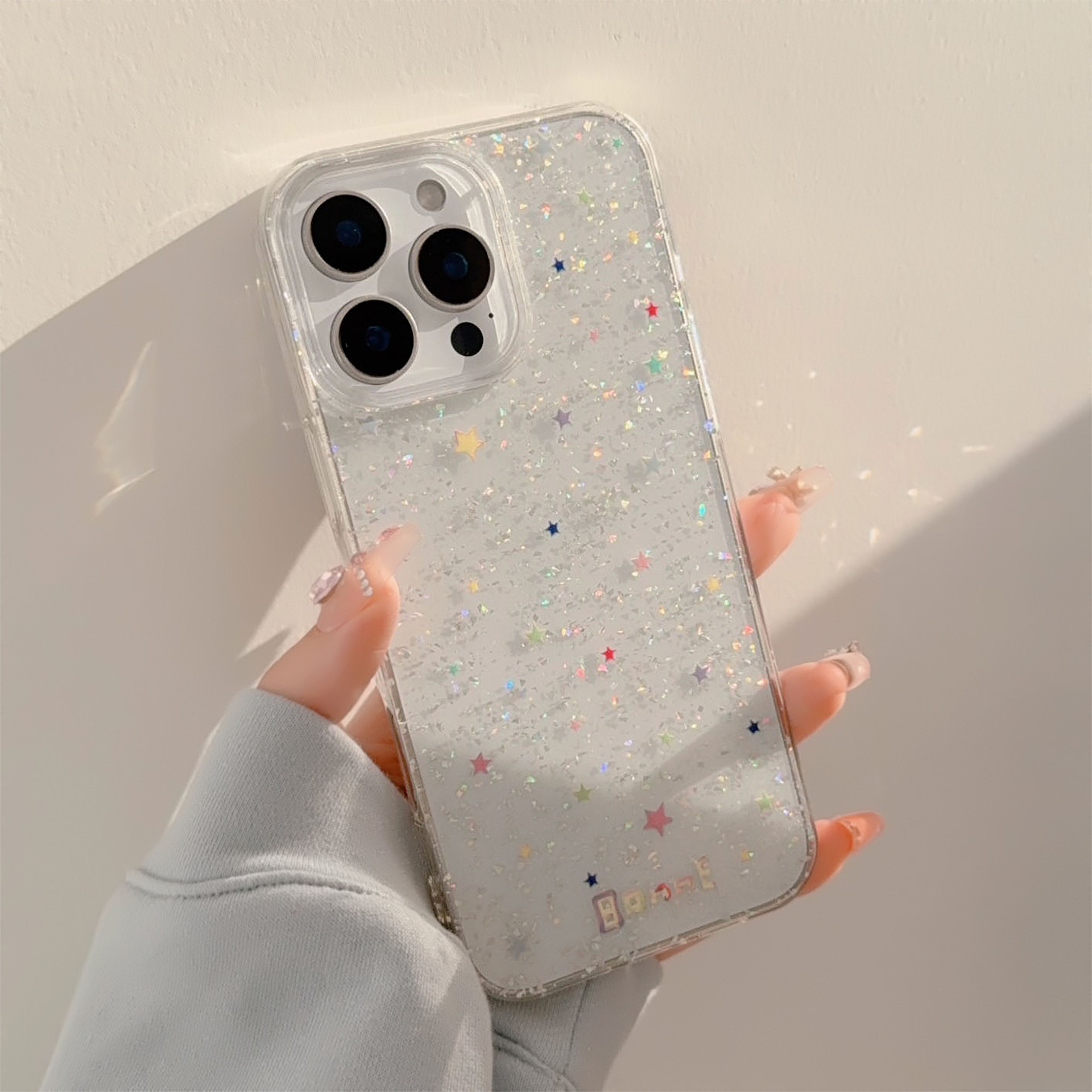 50g Weight iPhone Applicable Brands Phone Cases Classification PC, tpu Material Star Pattern Cute Style Painted Craft PC Tpu Star Painted Cute Phone Cases Phone Accessories 2