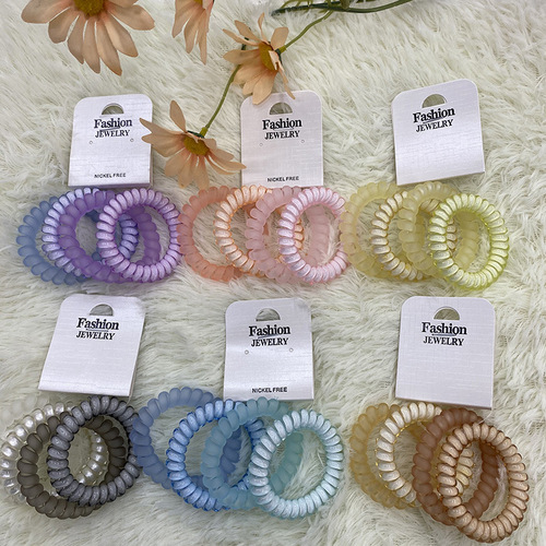 Phone charm, circle charm, sandalwood mermaid pearl jelly combination hair tie, thick wire bracelet, dual-use hair tie, invisible hair accessory