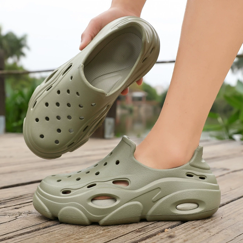 Летние туфли большого размера EVA дыряные мужские туфли на открытом воздухе нескользящие садовые пляжные кроссовки