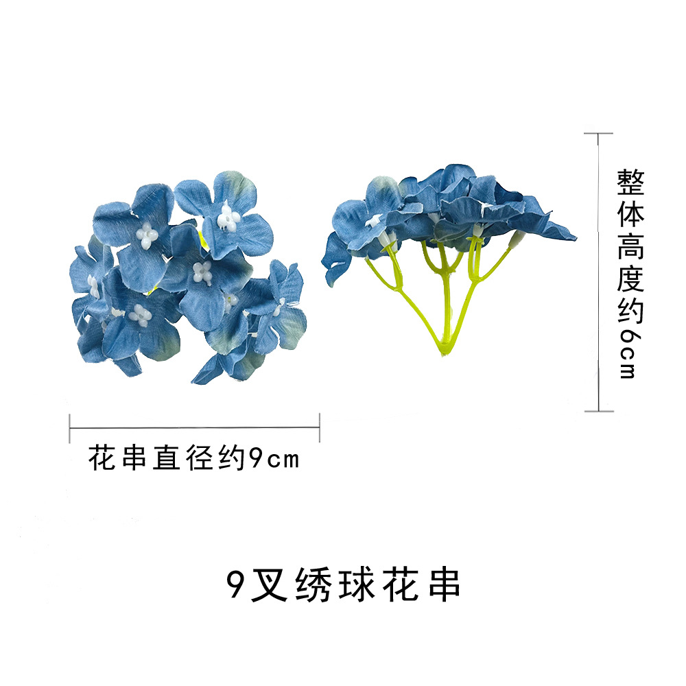 Pintura al óleo de imitación de hidrenias DIY9 cabeza tela de seda falsa flor tocado de flores de pinza material de diseño floral decoración de fotografía del hogar