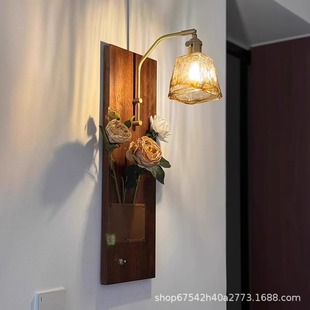 Middle Ancient Wall Lamp Living Room Background Decorative Lamps Retro Quiet Style Homestay Bedroom Bedside Lamp Corridor Wall Lamp