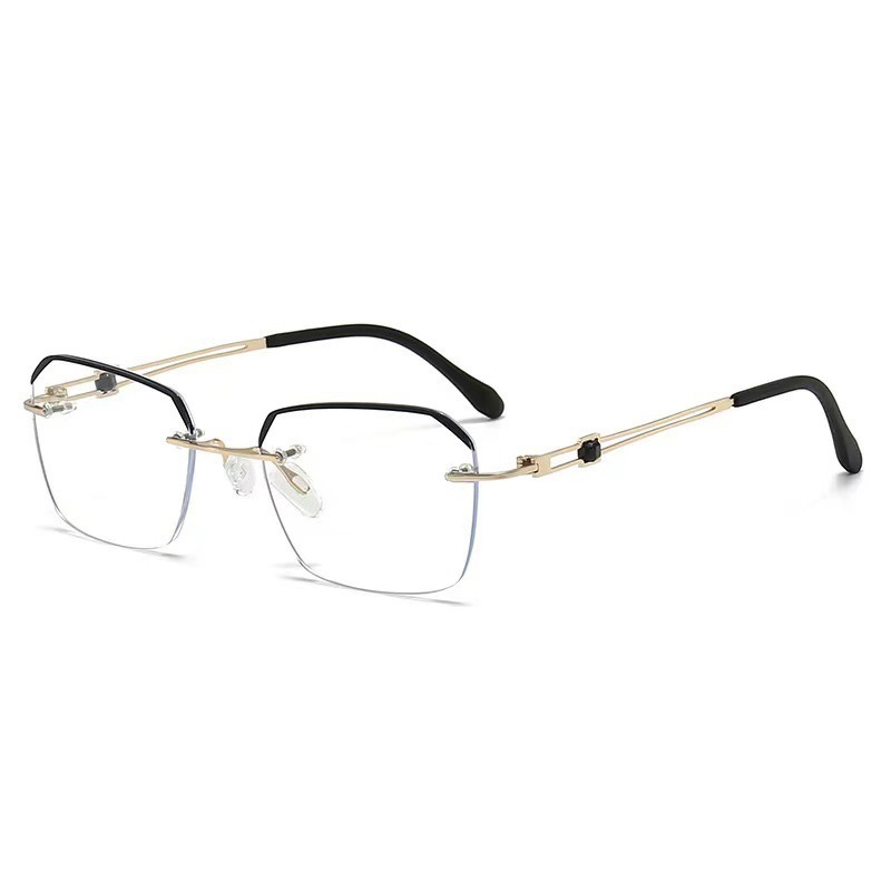 2024新型ブルーレイ防止老眼鏡ファッション高精細金属無枠斯文老眼鏡ビジネス気質男性モデル|undefined