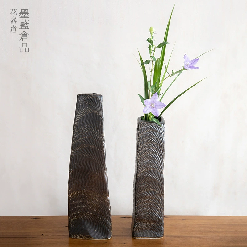 Керамическая ваза ручной работы Цзиндэчжэнь в японском стиле украшения декоративный входной цветочный сосуд в китайском японском стиле Цветочная утварь
