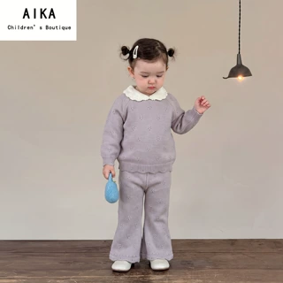 宝宝衣服秋季洋气分体套装女童韩系穿搭秋装可爱毛衣裤子外出服
