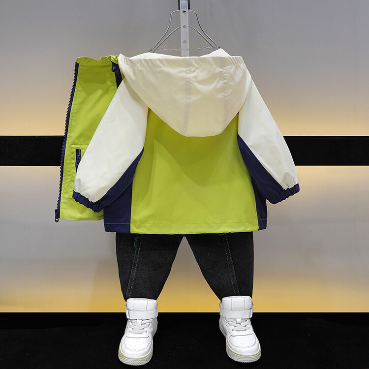 Αγόρια 2325 Διπλό Παλτό με φερμουάρ 2023 Άνοιξη Φθινόπωρο Νέο Παιδικό Όμορφο και Εξατομικευμένο Βρεφικό Ρούχα Αντιανεμικό_voghion.com