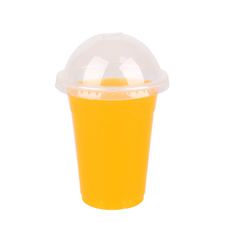 Taza de té de leche desechable con tapa 95 calibre comercial hogar embalaje plástico transparente desayuno tienda taza de jugo de leche de soja