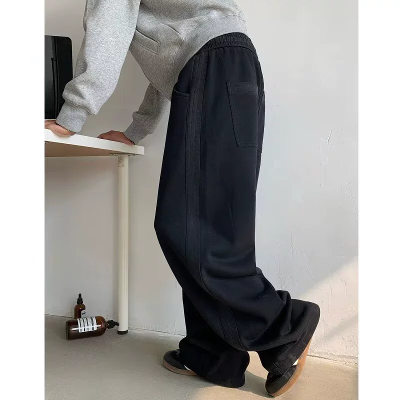 Свободные осенние брюки прямого кроя, градиент, широкие повседневные штаны, размеры M–3XL