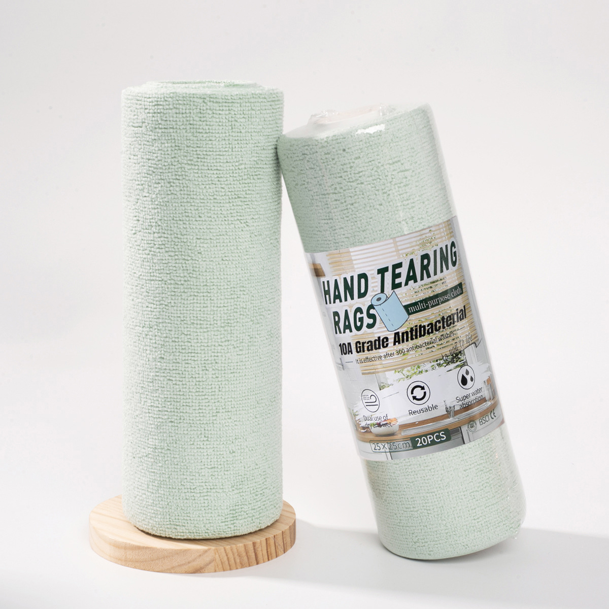 Paño de limpieza desechable de microfibra antibacteriana 10A para cocina, paño de limpieza desechable fácil de rasgar