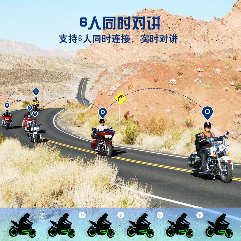 Maxto Motorcycle Helmet Bluetooth Headset M2C Motorcycle Headset 6-Person Intercom Riding Helmet Intercom