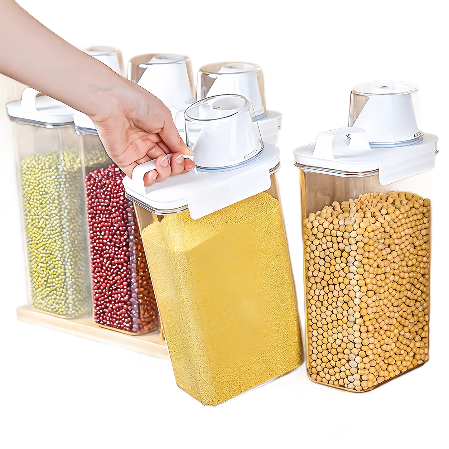 Barril de arroz enlatado de estilo japonés a prueba de insectos a prueba de humedad para el hogar almacenamiento de harina a prueba de humedad barril de arroz y caja de almacenamiento de granos