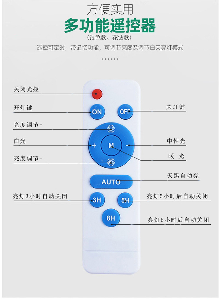 太阳能室内照明灯家用超亮大功率一拖二阳台天黑自动亮led吸顶