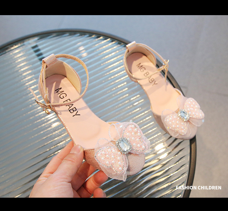 Süße Blume High Heels 2023 Sommer Neue Prinzessin Kleine Mädchen Sandalen Dicke Kinderschuhe_voghion.com