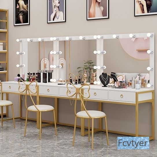 Yixinglin Beauty Salon Wedding Dress Shop Professional Makeup Artist Internet Celebrity Photo Studio Makeup Table with Lights Special Makeup Dressing Table