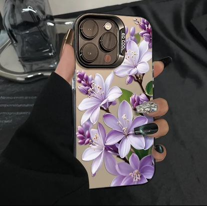 Purple Flower Blooming Suitable for Apple 17Promax Mobile Phone Case 14 13 Color Silver 13 Cartoon 16 Stain-Resistant XS Stylish 1 Purple Flower Blooming Suitable for Apple 17Promax Mobile Phone Case 14 13 Color Silver 13 Cartoon 16 Stain-Resistant XS Stylish 1