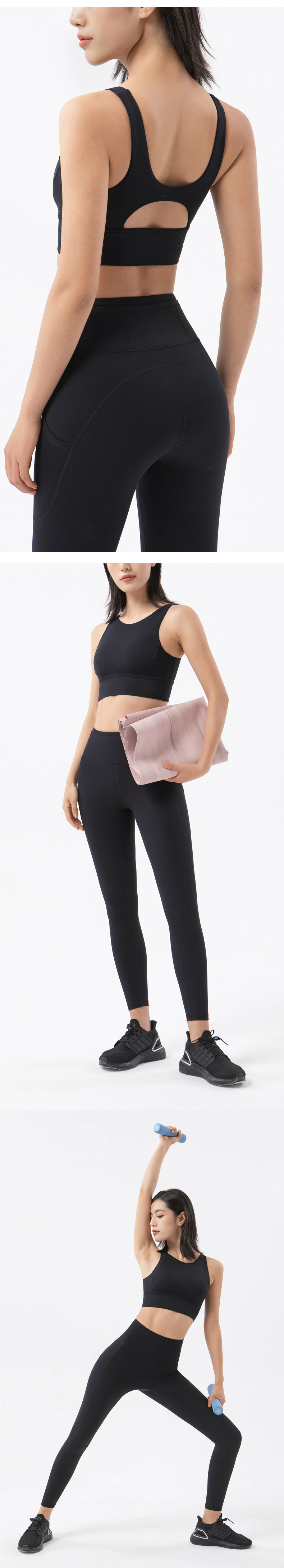 Sports Pants Type Sports Solid Color Nylon U Neck Active Tops Sports
