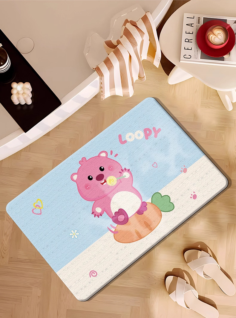 New Cartoon Hard Diatom Mud Bathroom Floor Mat Shower Room Door Absorbent Quick-Drying Carpet Bathroom Non-Slip Foot Mat