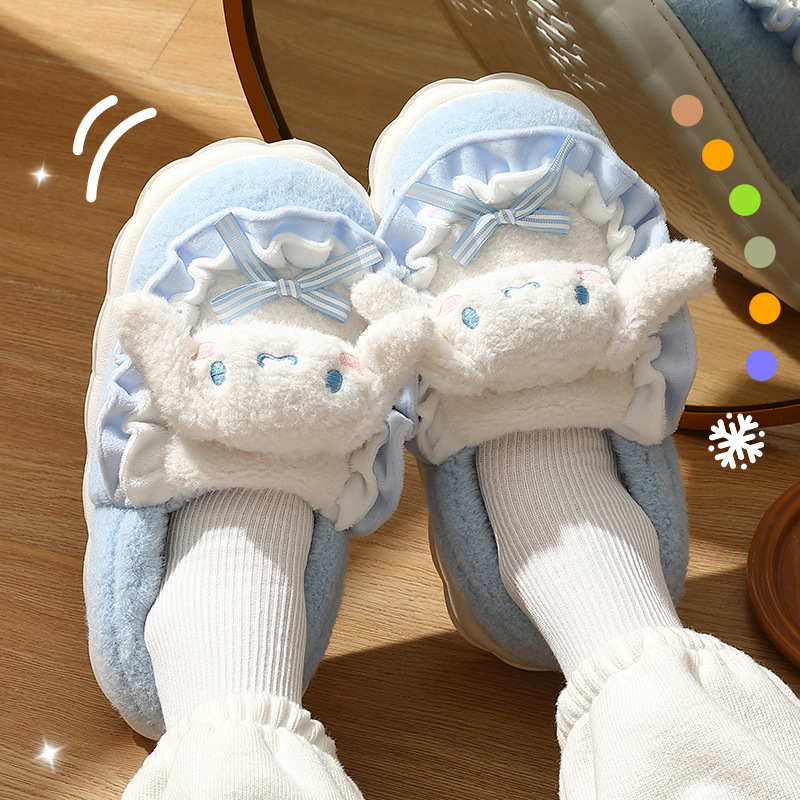 库洛米棉拖鞋女冬季室内居家正品ip联名卡通可爱三丽鸥拖鞋批发