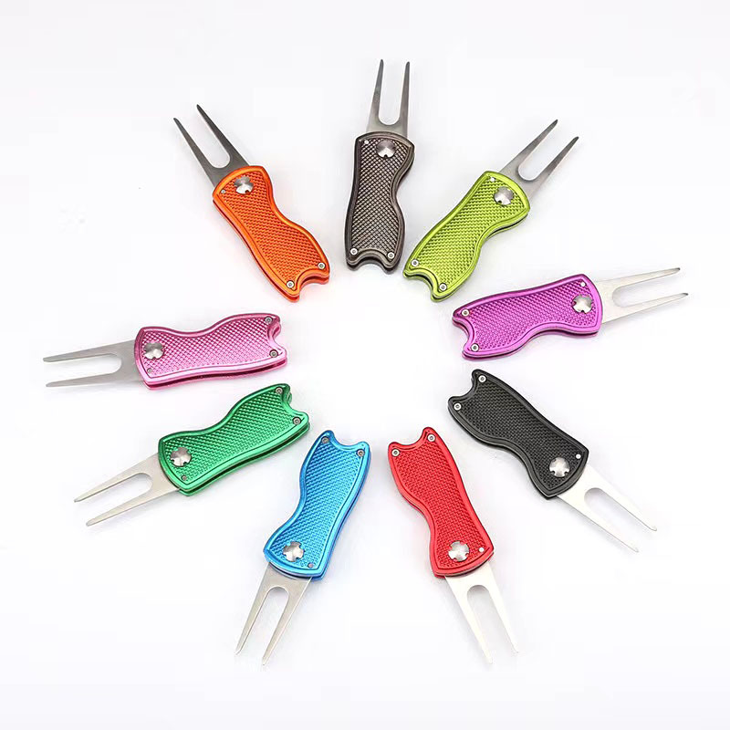 Buy quality Golf Green Fork Aluminum Handle Folding Green Fork Golf