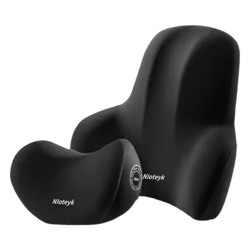 Logotipo personalizado coche de gama alta pequeño reposacabezas soporte lumbar cojín de espuma de memoria cojín lumbar respaldo almohada lumbar soporte para el cuello del coche