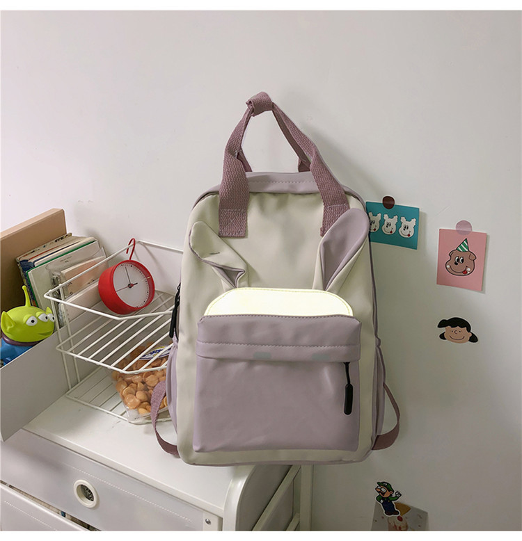 Korean Campus Harajuku Style Student Backpack Japanese Cute Contrast Color Large-capacity Backpack display picture 18