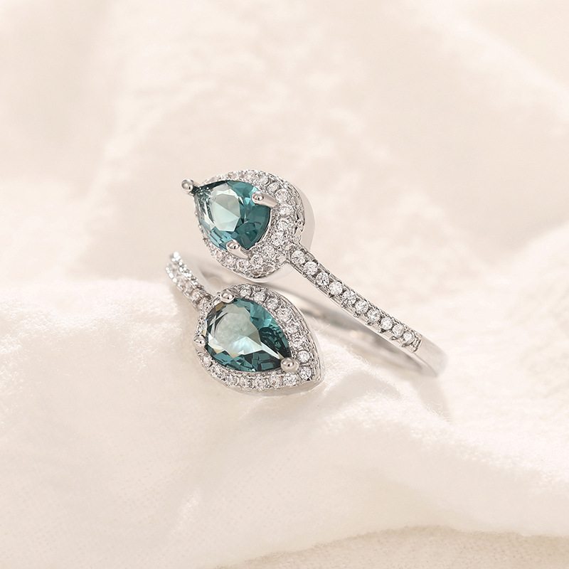 Classic Droplet Ring Adjustable Opening Luxury Jewelry For Party_voghion.com