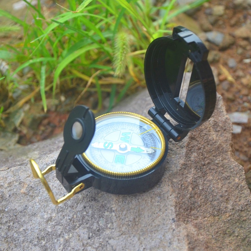 美式DC45军迷指南针折叠式带夜光指北针户外多功能导航翻盖罗盘仪