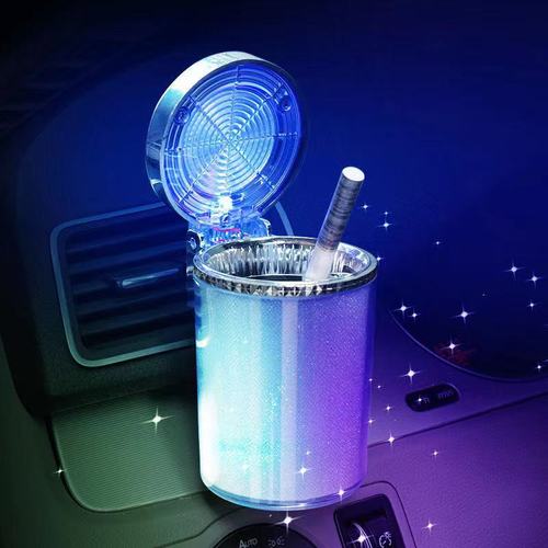 Car ashtray with LED light, car accessories, colorful lights, air conditioning outlet, colorful ashtray for home use