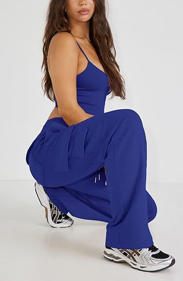 Women's Clothing New Multi Pocket Y2K Overalls Casual Loose Sports Fitness Wide Leg Pants_voghion.com