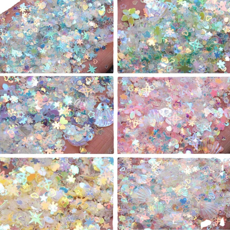 Golden Light Illusion Pvc Sequin DIY Material Nail Art Accessories Slime Filler Decoration Accessories Bagged Hair Accessories