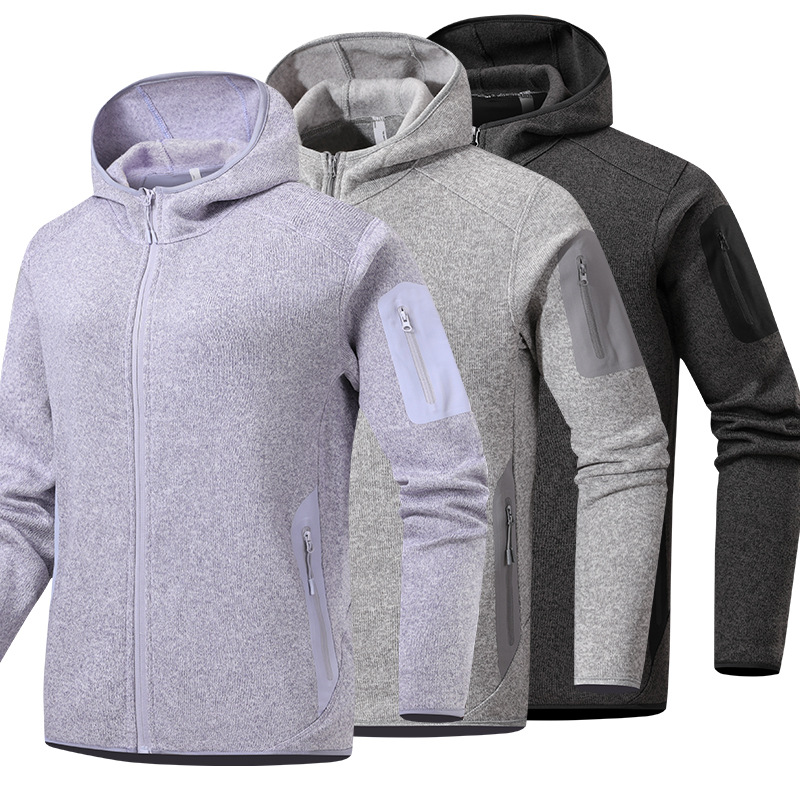 NiaoJia's same high-end spring and autumn outdoor hooded fleece jacket with zipper for men and women, suitable for couples, sports and casual wear
