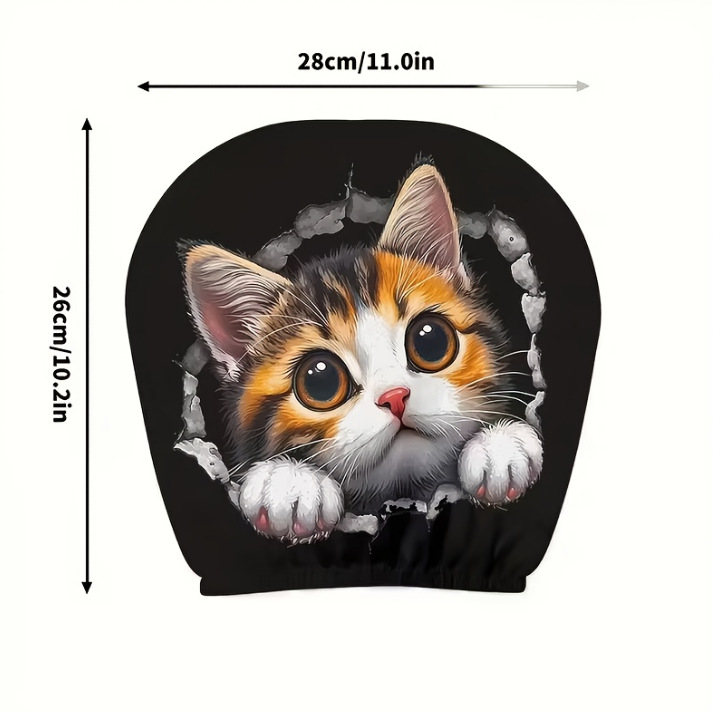 Universal Printed Headrest Covers for Cars, Various Quirky Prints, Polyester, Breathable, Antibacterial, Does Not Shrink or Become Hard