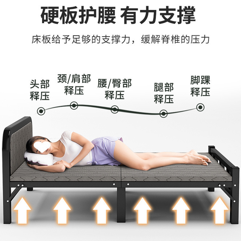 折りたたみベッド シングルレンタルルーム 值勤寮 金属折りたたみベッド オフィス昼休みベッド 家庭用折りたたみ鉄ベッド|undefined