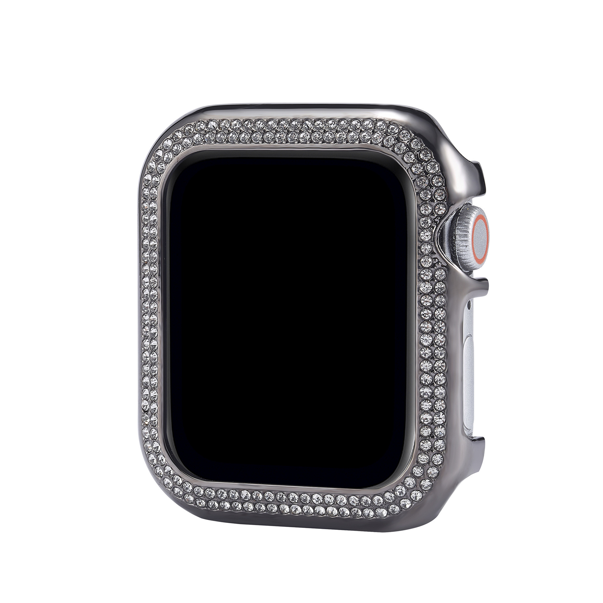適用於蘋果89代手錶表殼 Apple Watch se金屬雙排鑲鑽鏤空保護殼
