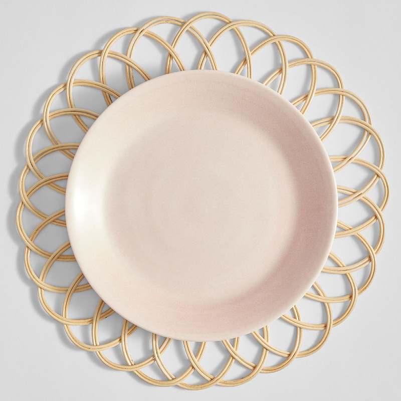 Suministro directo de fábrica al por mayor mantel tejido de ratán tapete de aislamiento antideslizante estilo pastoral decoración de bodas tapete de mesa posavasos