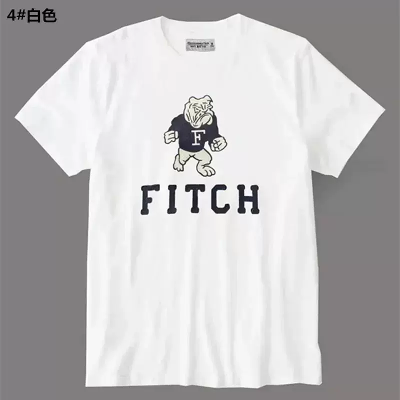 Тяжелый хлопковый футболка с коротким рукавом без границ Abercrombie Fitch летняя