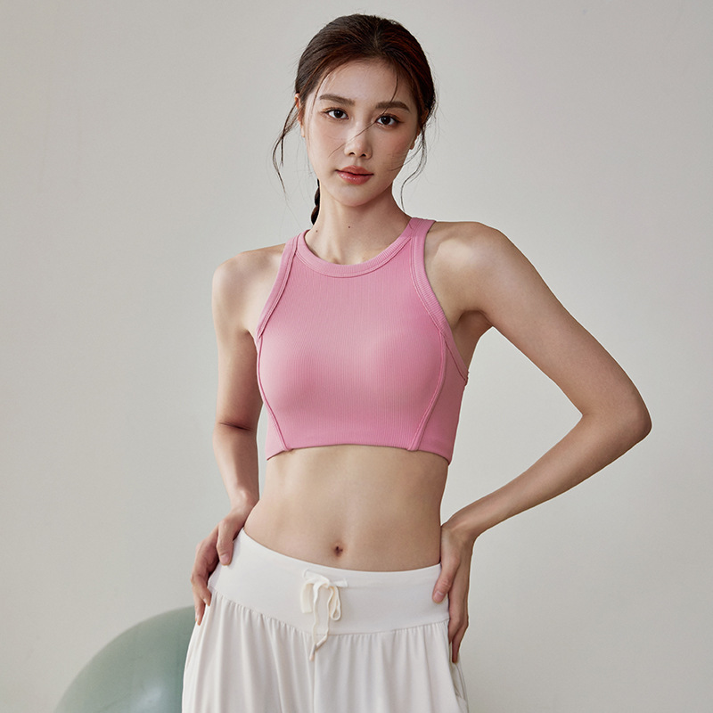 防震运动内衣女夏一体杯透气外穿跑步美背瑜伽服背心健身文胸套装|undefined