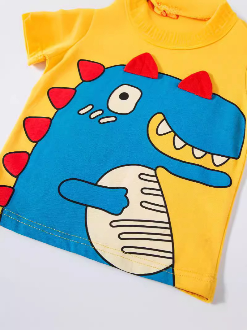 Ropa para niños coreanos al por mayor verano nuevo niño dibujos animados camiseta de manga corta ropa para niños top de bebé fuente transfronteriza