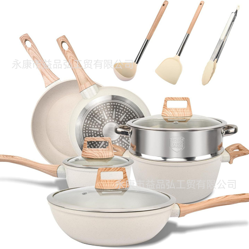 Arroz de arroz de arroz de piedra, olla de frita doméstica, olla de frita sin humo de aceite, olla de frita electromagnética, olla antiadherente general al por mayor