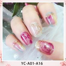 YC-A01-16半透明漸變閃粉美甲貼紙全貼 星座指甲貼水晶燙金美甲貼