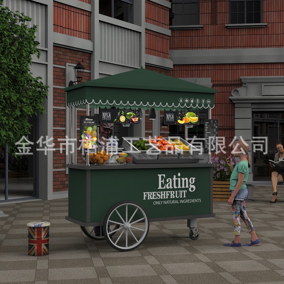 格浦金属可移动手推摆摊车小吃车 商场夜市奶茶咖啡餐车售卖车