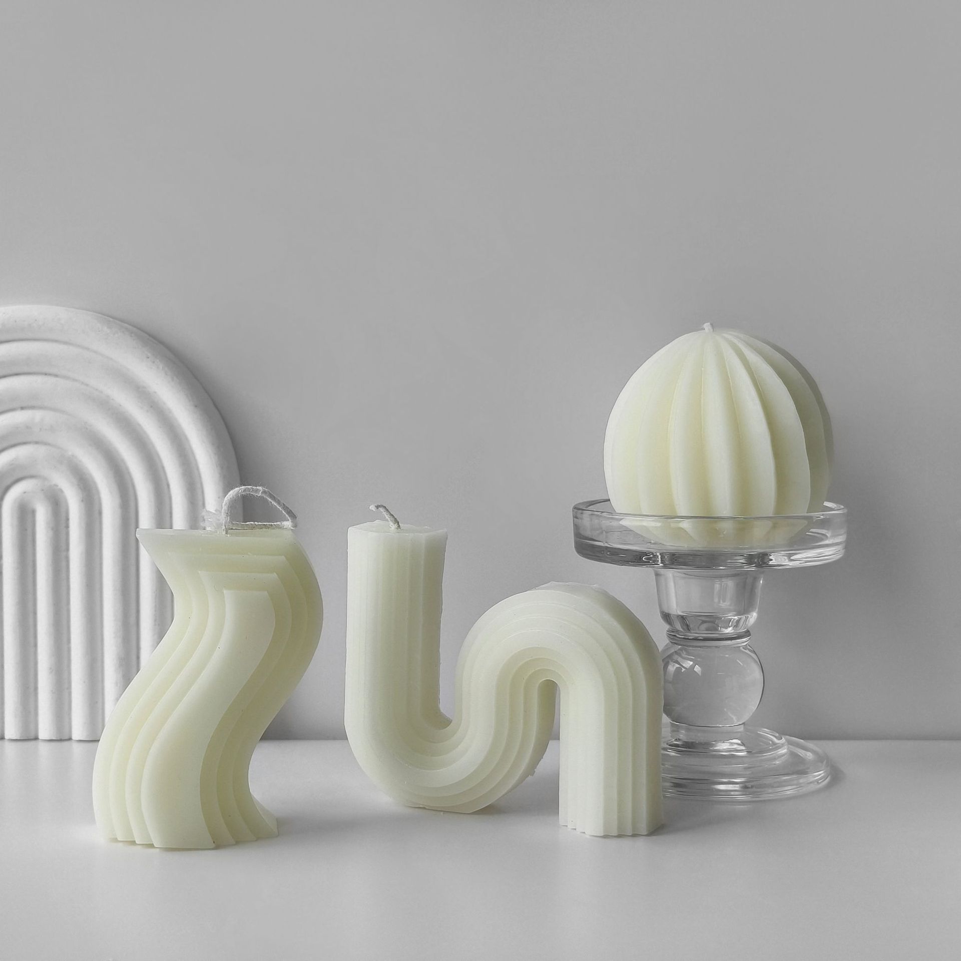 Jiahuimei DIY geométrica silicona vela molde cilíndrico jabón hecho a mano fragante piedra yeso decoración abrasivo herramienta