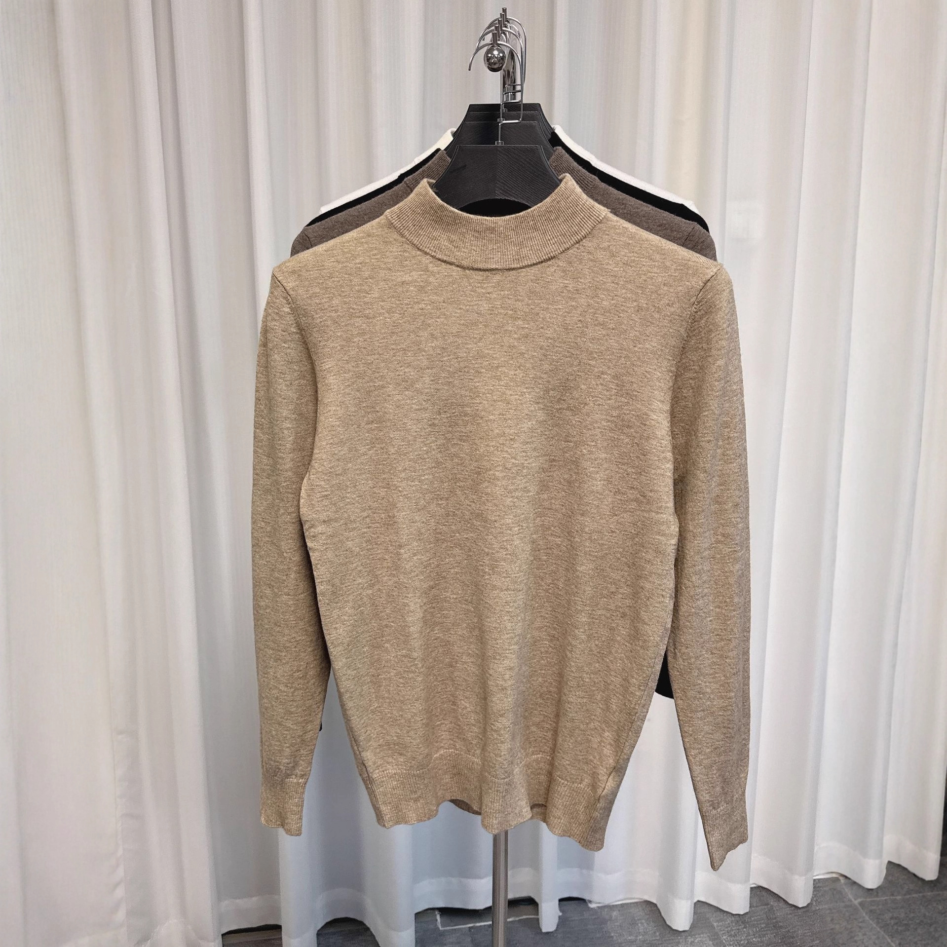 Otoño y invierno nuevo suéter de hombre medio cuello hombre jersey de lana de punto sluggish wind swetaer top