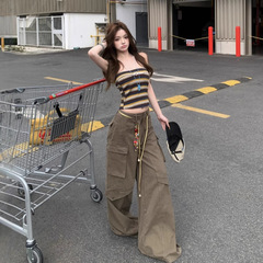 RHGD実写! ストライプは胸を拭いて痩せています。背中のベストを見せます。