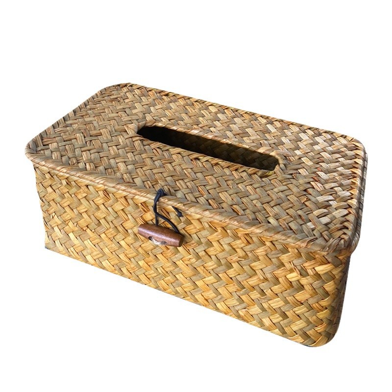 Pu Haicao tejido a mano caja de toallas de baño de alta calidad encantadora casera de viento tranquilo de alto valor facial